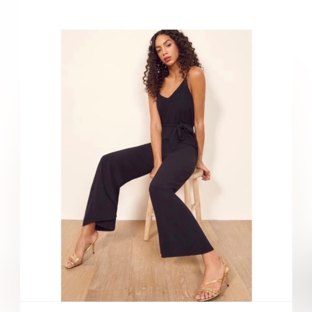 Reformation Milly Black Jumpsuit Size Small